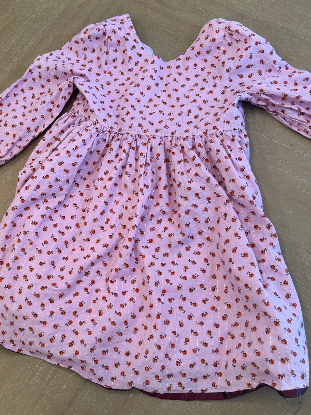 Pink Chicken Pink Floral Long-Sleeve Swing Dress